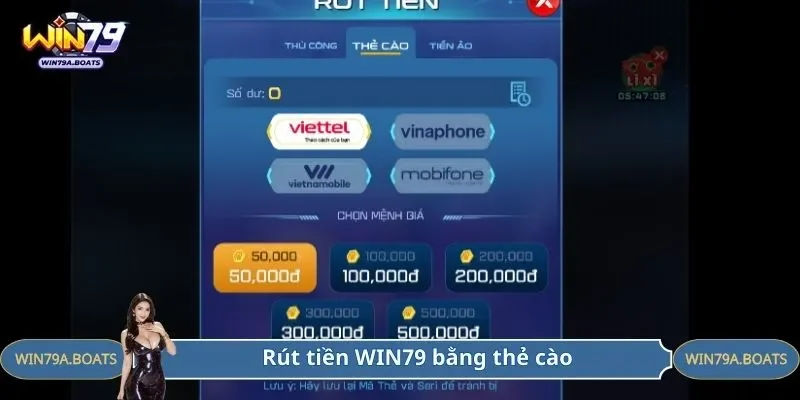 Rút tiền WIN79 bằng thẻ cào siêu tốc
